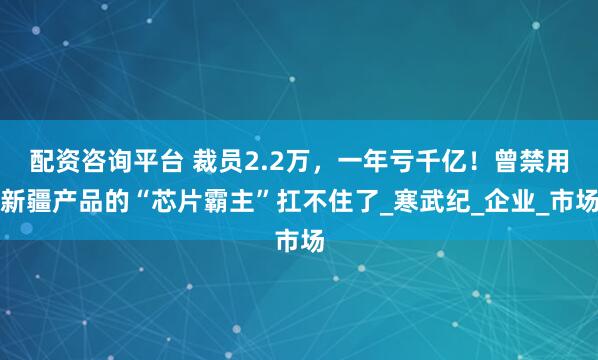 配资咨询平台 裁员2.2万，一年亏千亿！曾禁用新疆产品的“芯片霸主”扛不住了_寒武纪_企业_市场